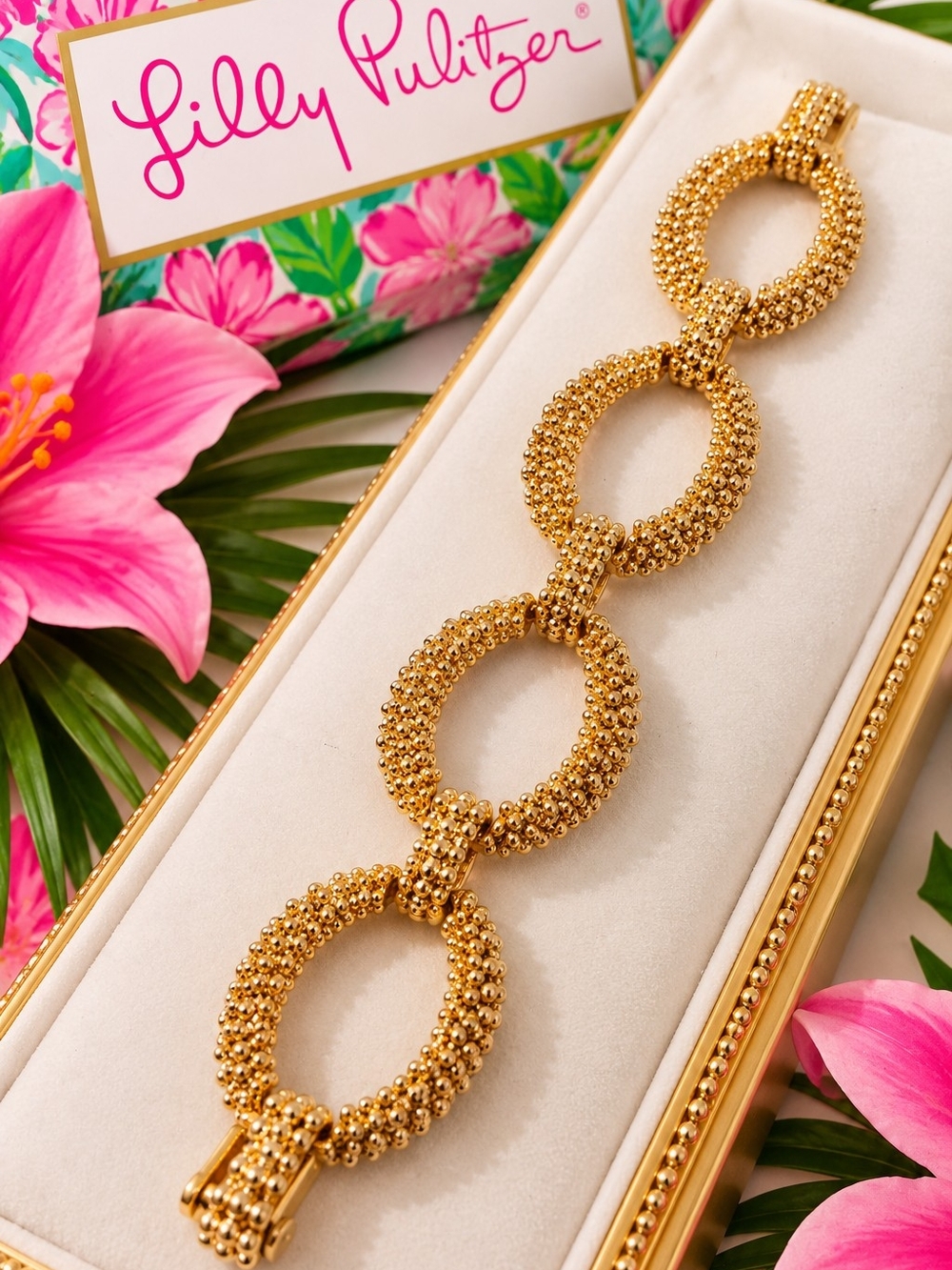 Lilly Pulitzer Gold Beaded Link Bracelet